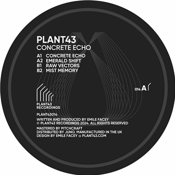 Plant43 - Concrete Echo (transparent fluorescent orange vinyl 12") - Plant43 Recordings