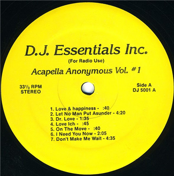 Acapella Anonymous Vol. #1 - DJ Essentials Inc.