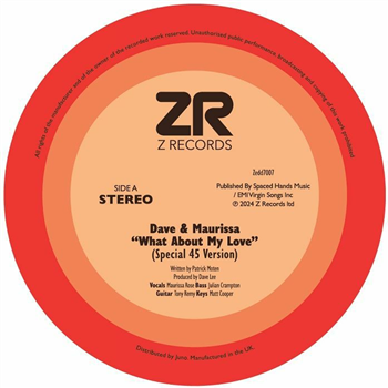 Dave Lee / Maurissa Rose / Disco Sparks feat Christine Wiltshire / The Ds Orchestra - What About My Love (Special 45 Version) (7") - Z RECORDS