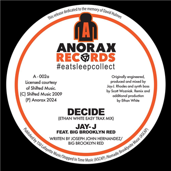 Jay-J ft. Big Brooklyn Red - Decide 7" - ANORAX RECORDS