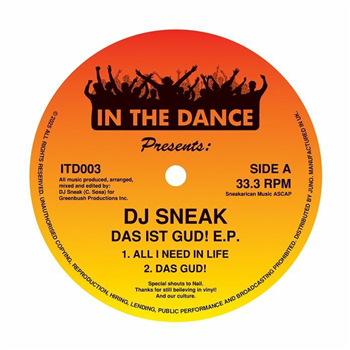 DJ Sneak - Das Ist Gud! EP - In The Dance