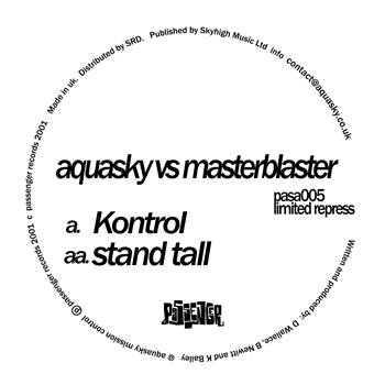 Aquasky vs. Masterblaster - Kontrol / Stand Tall [Repress] - Passenger