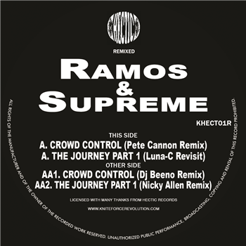 Ramos & Supreme - The Journey / Crowd Control Remixes EP (Black & White Marble Version) - Hectic Records