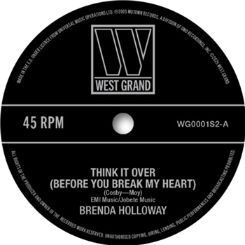 Brenda Holloway / Earl Van Dyke & The Soul Brothers - Think It Over (Before You Break My Heart)  - West Grand